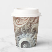 グラデーショエレガントンパステルレースパターン 紙コップ (裏面)