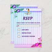 グラデーショエレガントンフローラ枠  出欠カード (正面/裏面)