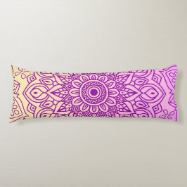 グラデーショエレガントン紫ピーチマンダラパターン ボディピロー