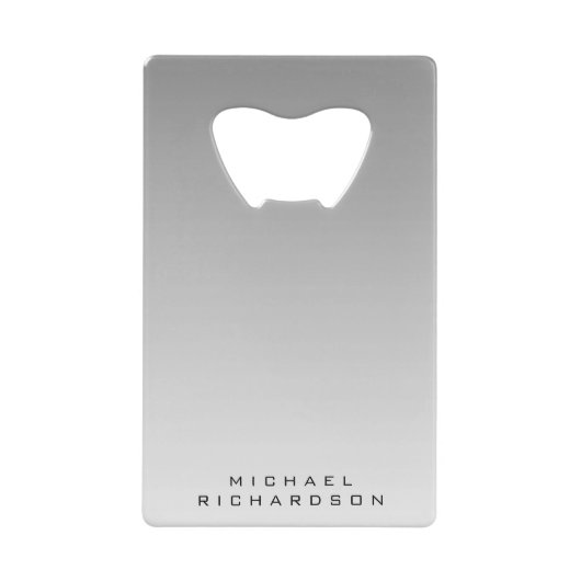 グラデーショパーソナライズされたングレークレジットカードボトル クレジットカード栓抜き (正面)