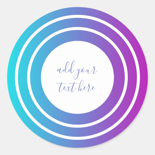 グラデーショモダンカラフルン幾何学模様 ラウンドシール (正面)