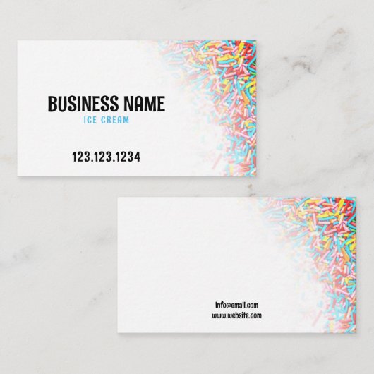 グラデーショモダンンカラフルアイスクリームを振りかける 名刺 (正面/裏面)