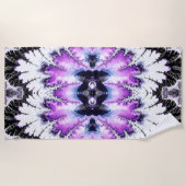 グラデーショモダンンカラフルフラクタル ビーチタオル (正面)