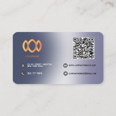 グラデーショモダンンメタリックブルーパープルテンプレート 名刺 (裏面)