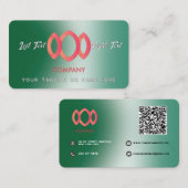 グラデーショモダンン金属グリーンテンプレート 名刺 (正面/裏面)