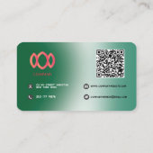 グラデーショモダンン金属グリーンテンプレート 名刺 (裏面)