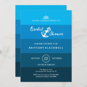 グラデーションいかり航海のブライダルシャワー招待 招待状 (正面/裏面)