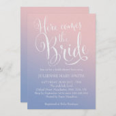 グラデーションおとぎ話ここ来ザブライドブライダルシャワー 招待状 (正面/裏面)