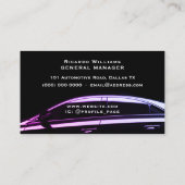 グラデーションとブラックエレガントプロフェッショナル車の 名刺 (裏面)