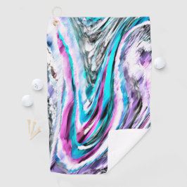 グラデーションと霧雨、シアンとピンクの混合 ゴルフタオル