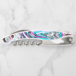 グラデーションと霧雨、シアンとピンクの混合 ソムリエナイフ