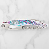 グラデーションと霧雨、シアンとピンクの混合 ソムリエナイフ (正面)