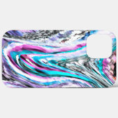 グラデーションと霧雨、シアンとピンクの混合 Case-Mate iPhoneケース (裏面 (横))