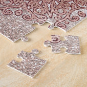 グラデーションなばら色の金ゴールドの曼荼羅の大理石のグリッター ジグソーパズル (側面)