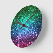 グラデーションなカッコいいの調子の銀河系 ラウンド壁時計 (傾斜)