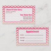 グラデーションなジグザグ形の美容師のサロンのアポイントメント 予約カード (正面/裏面)