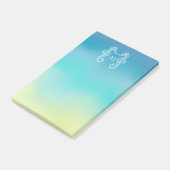 グラデーションなタツノオトシゴのモノグラムのビーチの海 ポストイット (アングル)