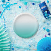 グラデーションなターコイズの紙皿 ペーパープレート (パーティー)