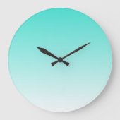 グラデーションなターコイズ ラージ壁時計 (正面)