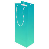グラデーションなターコイズ ワインギフトバッグ (裏面アングル)
