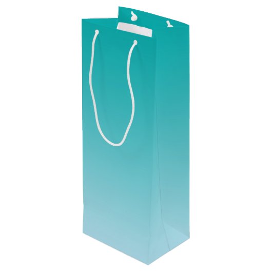 グラデーションなティール（緑がかった色） ワインギフトバッグ (裏面アングル)