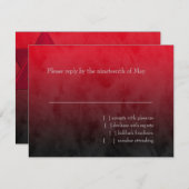 グラデーションなバーの(ユダヤ教の)バル・ミツバーの赤いダビデの星 出欠カード (正面/裏面)