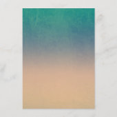 グラデーションなビーチの水中ティール（緑がかった色）の結婚式の詳細 エンクロージャーカード (裏面)