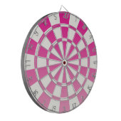 グラデーションなピンクおよび白 ダーツボード (正面左)