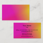 グラデーションなピンクのオレンジ黄色 名刺 (正面/裏面)