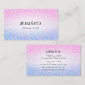 グラデーションなピンクの紫色のグリッターの虹色の名刺 名刺 (正面/裏面)