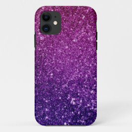 グラデーションなピンク及び紫色のグリッターの箱 iPhone 11 ケース