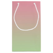 グラデーションなピンク及び緑 スモールペーパーバッグ (裏面)