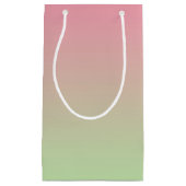 グラデーションなピンク及び緑 スモールペーパーバッグ (正面)