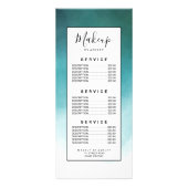 グラデーションなモダンで青い緑の草木の水彩画 ラックカード (裏面)