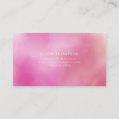 グラデーションなモダンなピンクの水彩画 名刺 (裏面)