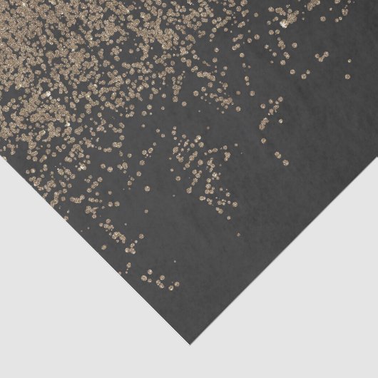グラデーションな斑入りの金ゴールドのグリッターの黒 薄葉紙 (詳細)