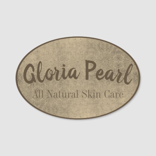 グラデーションな暗灰色の色合い 名札 (正面)