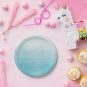 グラデーションな水の至福の水彩画 ペーパープレート (パーティー)