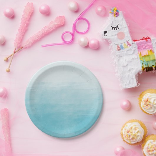 グラデーションな水の至福の水彩画 ペーパープレート (パーティー)