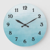 グラデーションな水の至福の水彩画 ラージ壁時計 (正面)