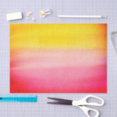 グラデーションな水彩画のカスタムなピンク及び黄色いティッシュ 薄葉紙 (クラフト)