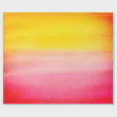 グラデーションな水彩画のカスタムなピンク及び黄色い包むこと ラッピングペーパー (フラット)