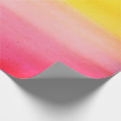 グラデーションな水彩画のカスタムなピンク及び黄色い包むこと ラッピングペーパー (角)