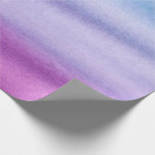 グラデーションな水彩画のカスタムな紫色か青い包装紙 ラッピングペーパー (角)