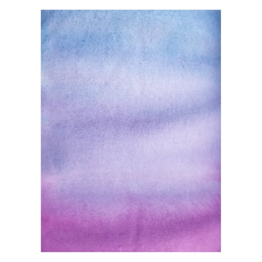 グラデーションな水彩画のカスタムな紫色か青のテーブルクロス テーブルクロス (正面)