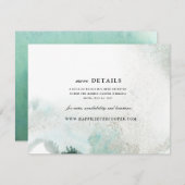 グラデーションな水彩画の結婚式の明細カード|の緑 エンクロージャーカード (正面/裏面)