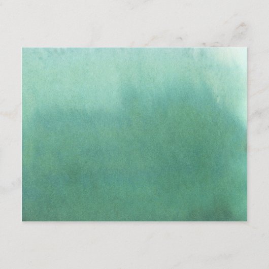 グラデーションな水彩画の結婚式の明細カード|の緑 エンクロージャーカード (裏面)