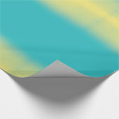 グラデーションな水彩画の質-青および黄色ティール（緑がかった色） ラッピングペーパー (角)