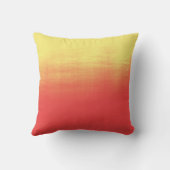 グラデーションな水彩画の質-黄色および珊瑚の日没 クッション (裏面)