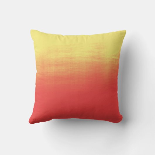 グラデーションな水彩画の質-黄色および珊瑚の日没 クッション (裏面)